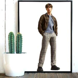 Tailored Recreation (TR ) Premium Black Gray Plaid Pants Size 34/32 (NWT)